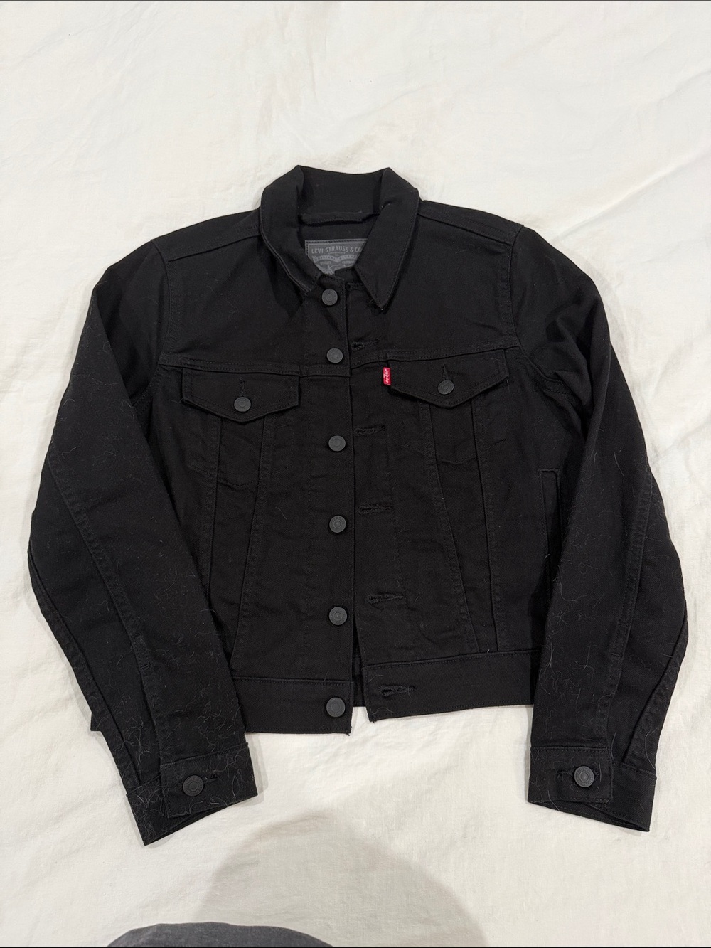 Levi's Black Denim Jacket with Red Tab